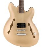 Fender Tom DeLonge Starcaster Electric Guitar, RW FB, Shoreline Gold