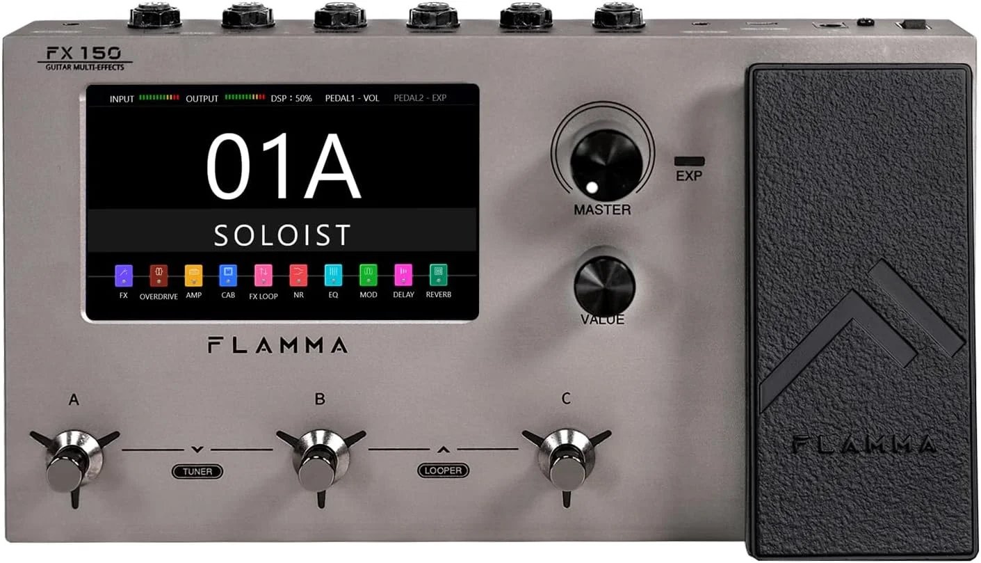 Flamma FX150 Guitar Multi Effects Pedal, Gray