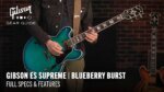 Gibson ES Supreme Semi Hollowbody Electric Guitar with Case, Blueberry Burst