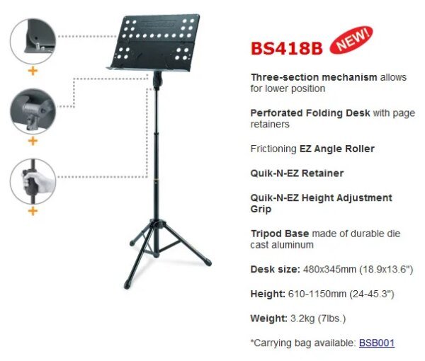 Hercules BS418B Stand Book