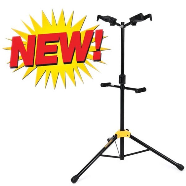 Hercules GS422B PLUS Dual Guitar Stand with Auto Grip System and Foldable Yoke
