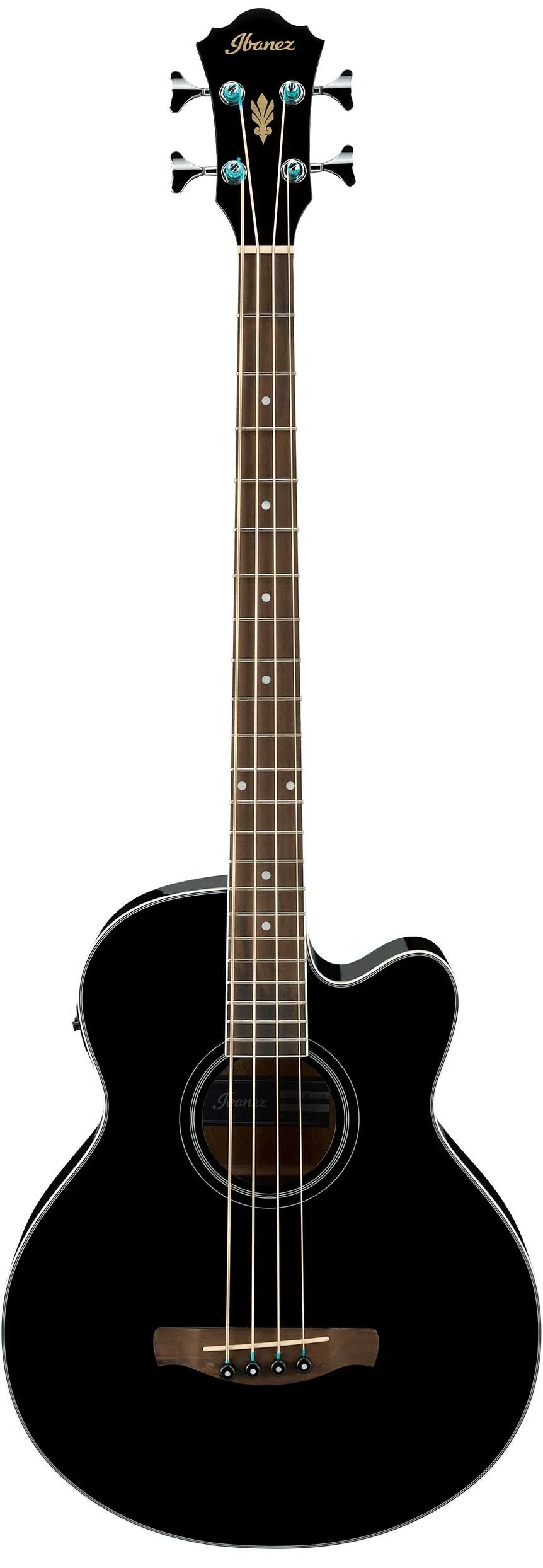 Ibanez AEB8E 4 String RH Acoustic Electric Bass, Black High Gloss