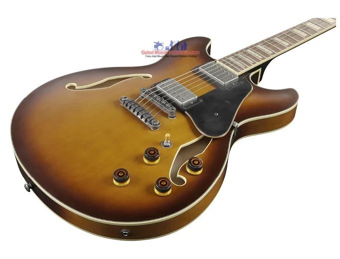Ibanez ASV73 VAL Artcore Vintage Amber Burst Low Gloss Hollow Semibody Electric Guitar (VAL & VLL)