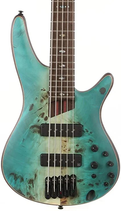Ibanez Premium SR1605B 5 String Electric Bass Guitars, Caribbean Shoreline Flat