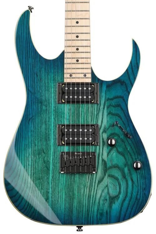 Ibanez RG421AHM BMT Electric Guitar with Ash Body, Maple Neck, Blue Moon Burst
