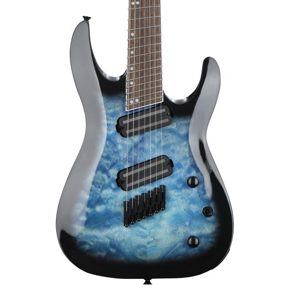 Jackson X Series Soloist SLATX7 QM MS, Trans Blue Burst