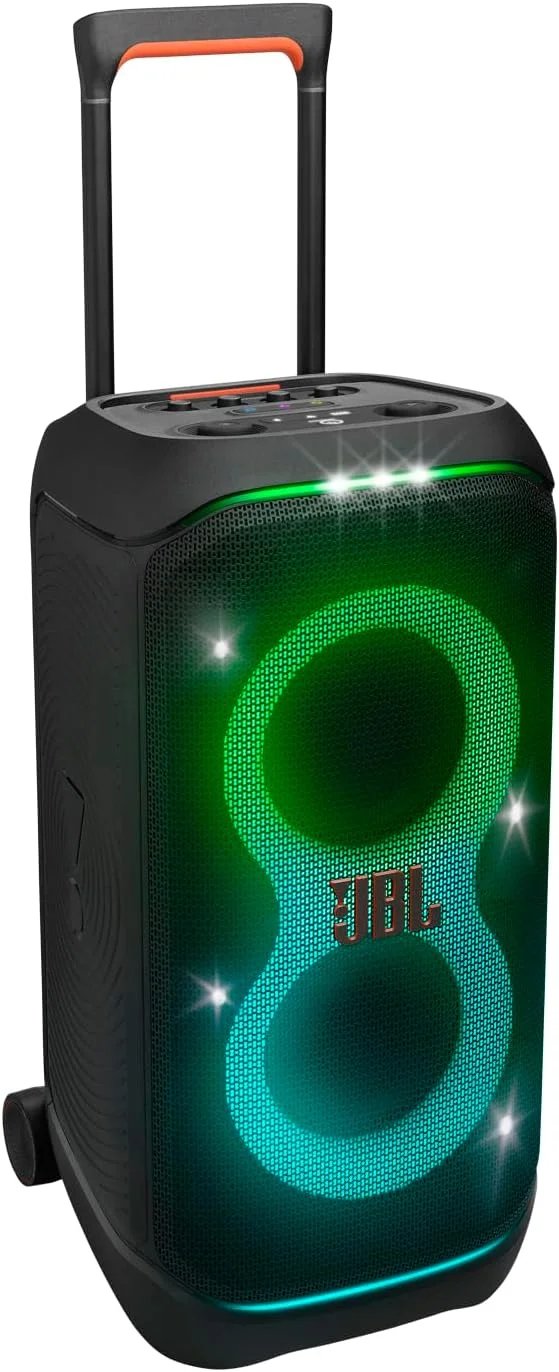 JBL PartyBox Stage 320 Bluetooth Speaker with Telescopic Handle & Wide Sturdy Wheels