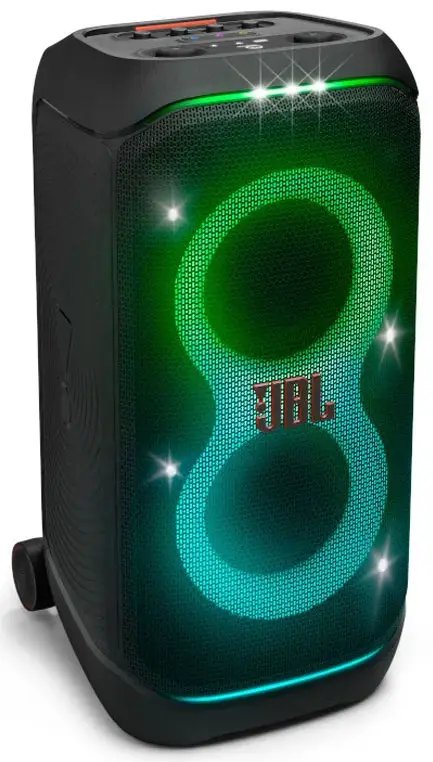 JBL PartyBox Stage 320 Bluetooth Speaker with Telescopic Handle & Wide Sturdy Wheels 