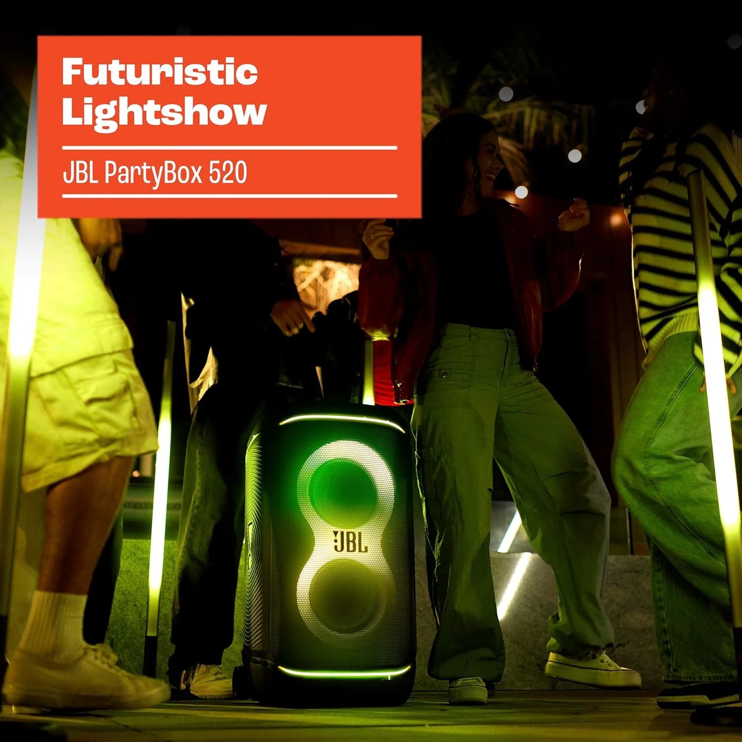 JBL PartyBox Stage 520 Bluetooth Speaker Bluetooth Speaker with Telescopic Handle & Wheels