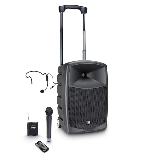 products ld systems roadbuddy 10 b6 480w 10 inch portable speaker with wireless handheld 655 679 mhz 8584