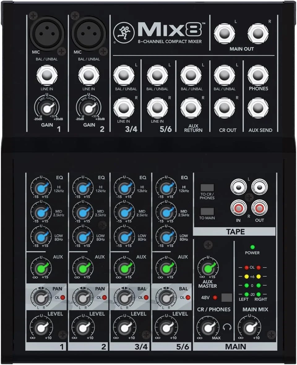 Mackie Mix8 8 channel Compact Analog Mixer