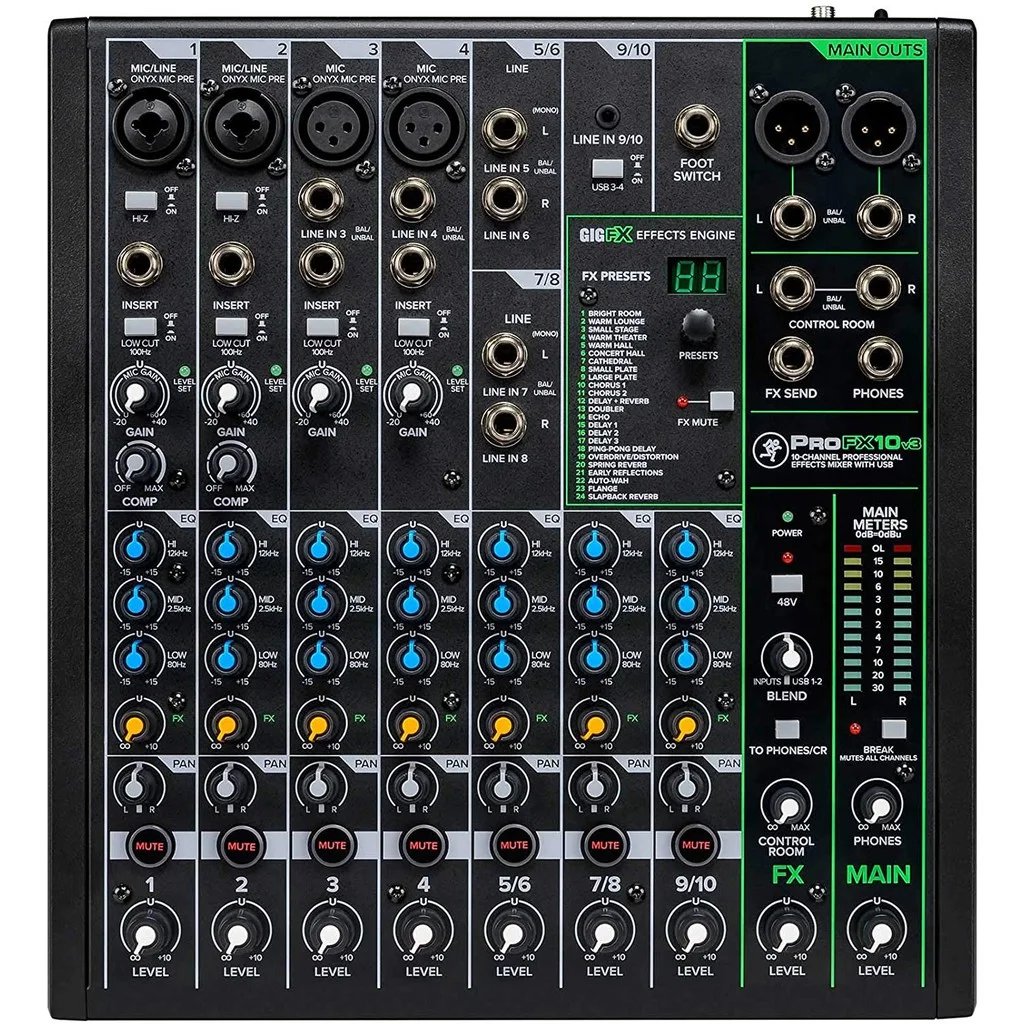 Mackie ProFX10 V3 10-channel Mixer with USB and Effects