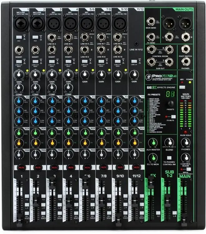 Mackie ProFX12 V3 12-channel Mixer with USB and Effects