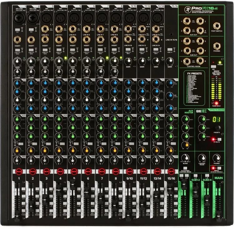 Mackie ProFX16 V3 16-channel Mixer with USB and Effects