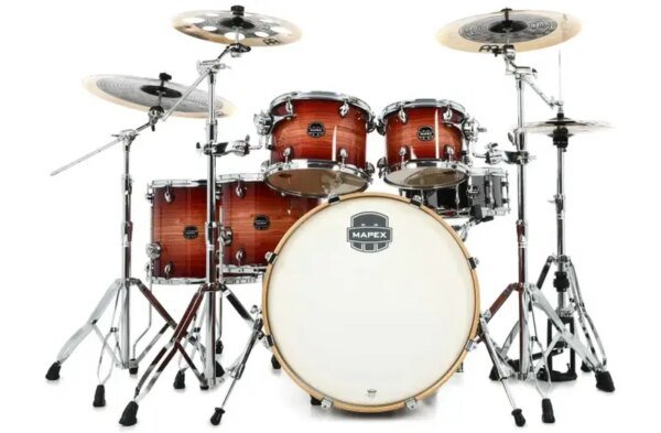 Mapex Armory AR628SFE RA Studioease 6 Piece Fast Drum Set w/ Extra Deep Bass, Redwood Burst