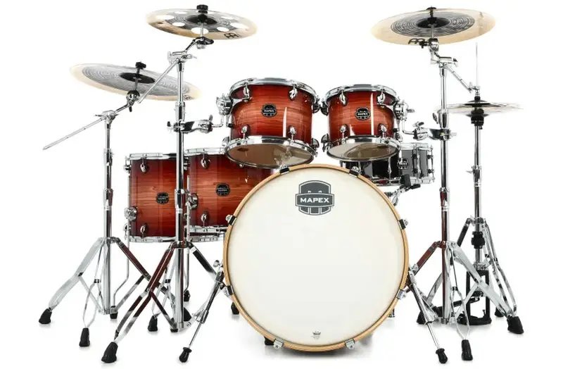 Mapex Armory AR628SFE RA Studioease 6 Piece Fast Drum Set w/ Extra Deep Bass, Redwood Burst