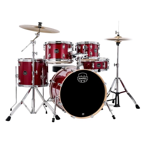 Mapex Venus VE5295FT VM 5 Piece Drum Set, Crimson Red Sparkle