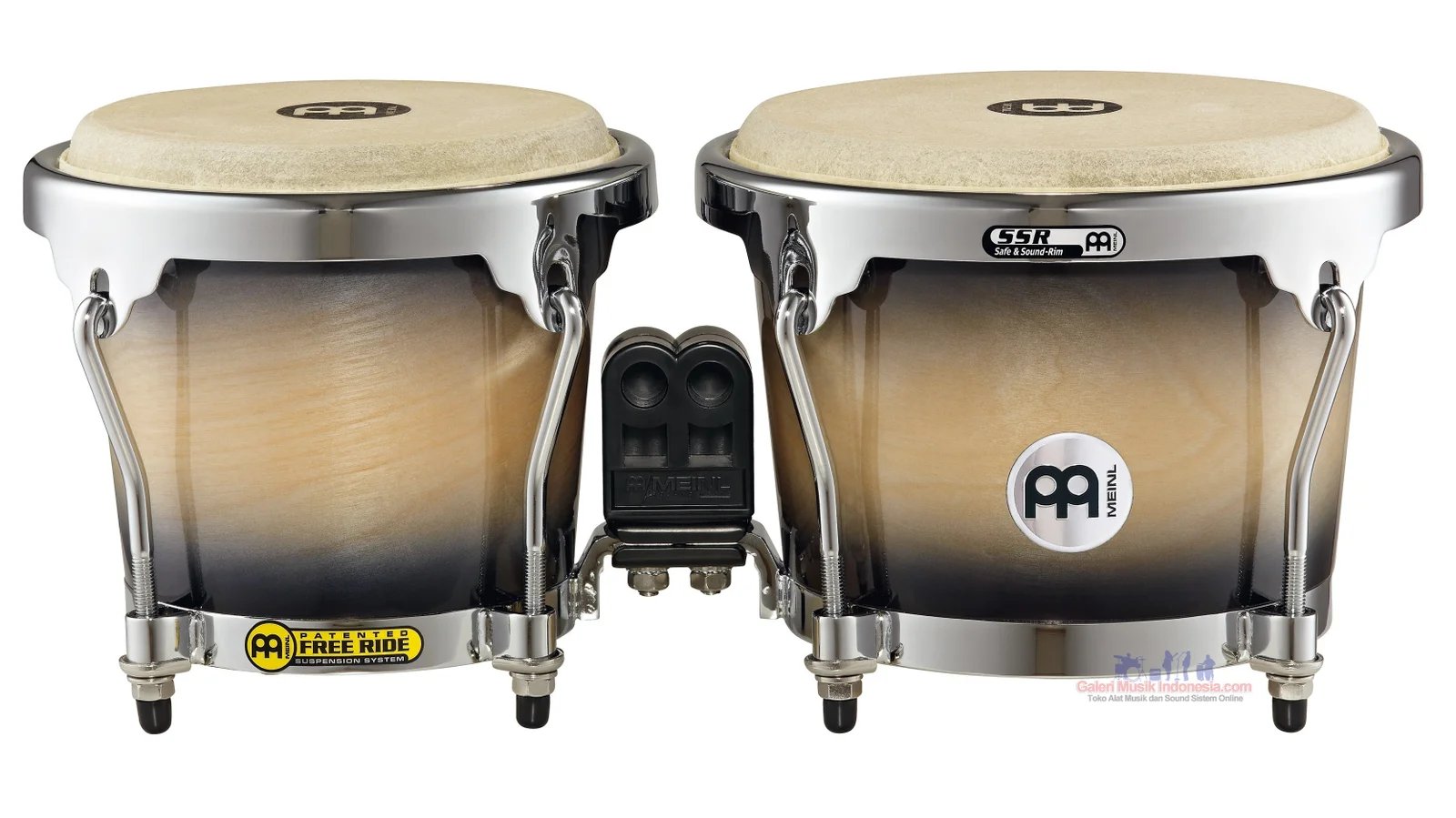 Meinl MB400BKMB Wooden Bongos High Gloss Black Maple Burst