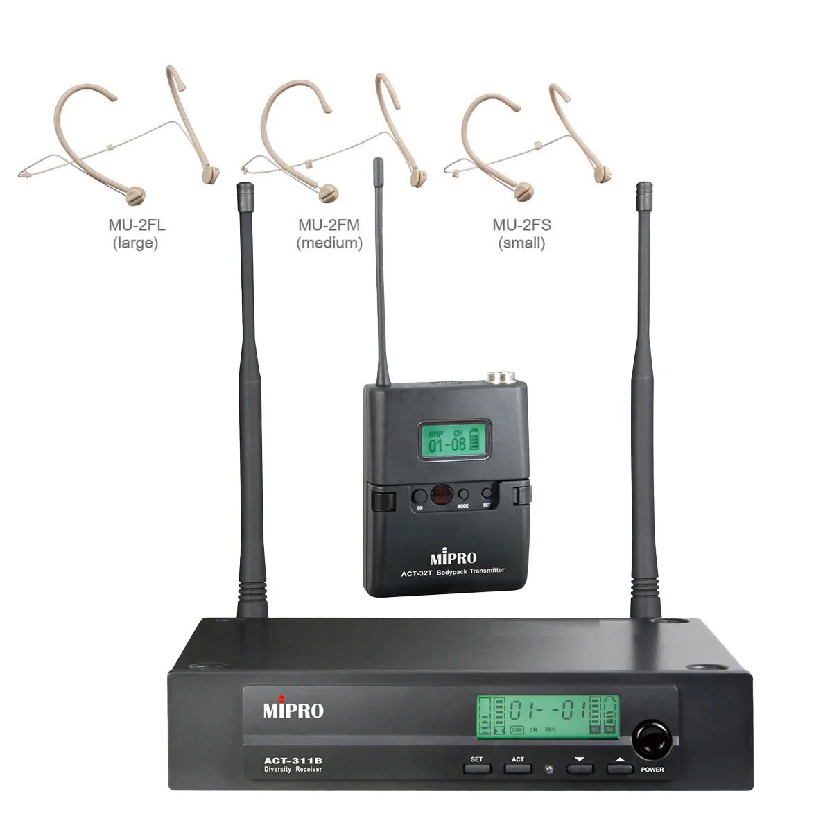 Mipro ACT311B/ACT32T/MU23 Headset Wireless Microphone