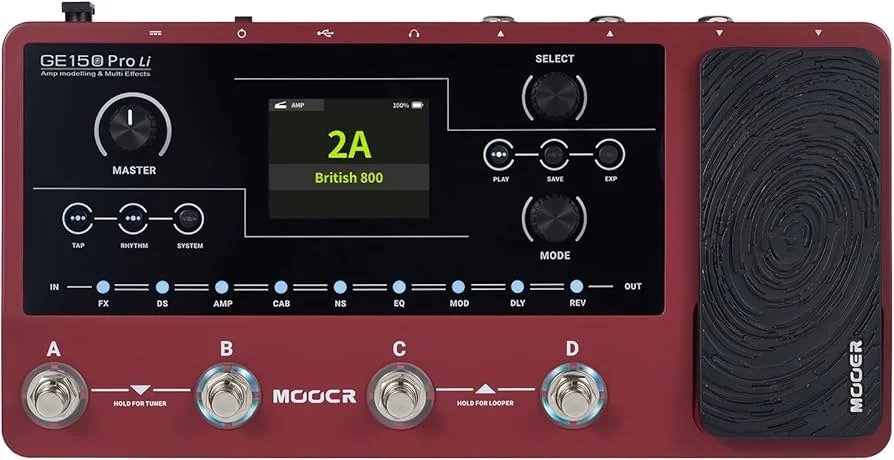 Mooer GE150 Pro Li Amp Modeling & Multi Effects with Built In Rechargeable Battery