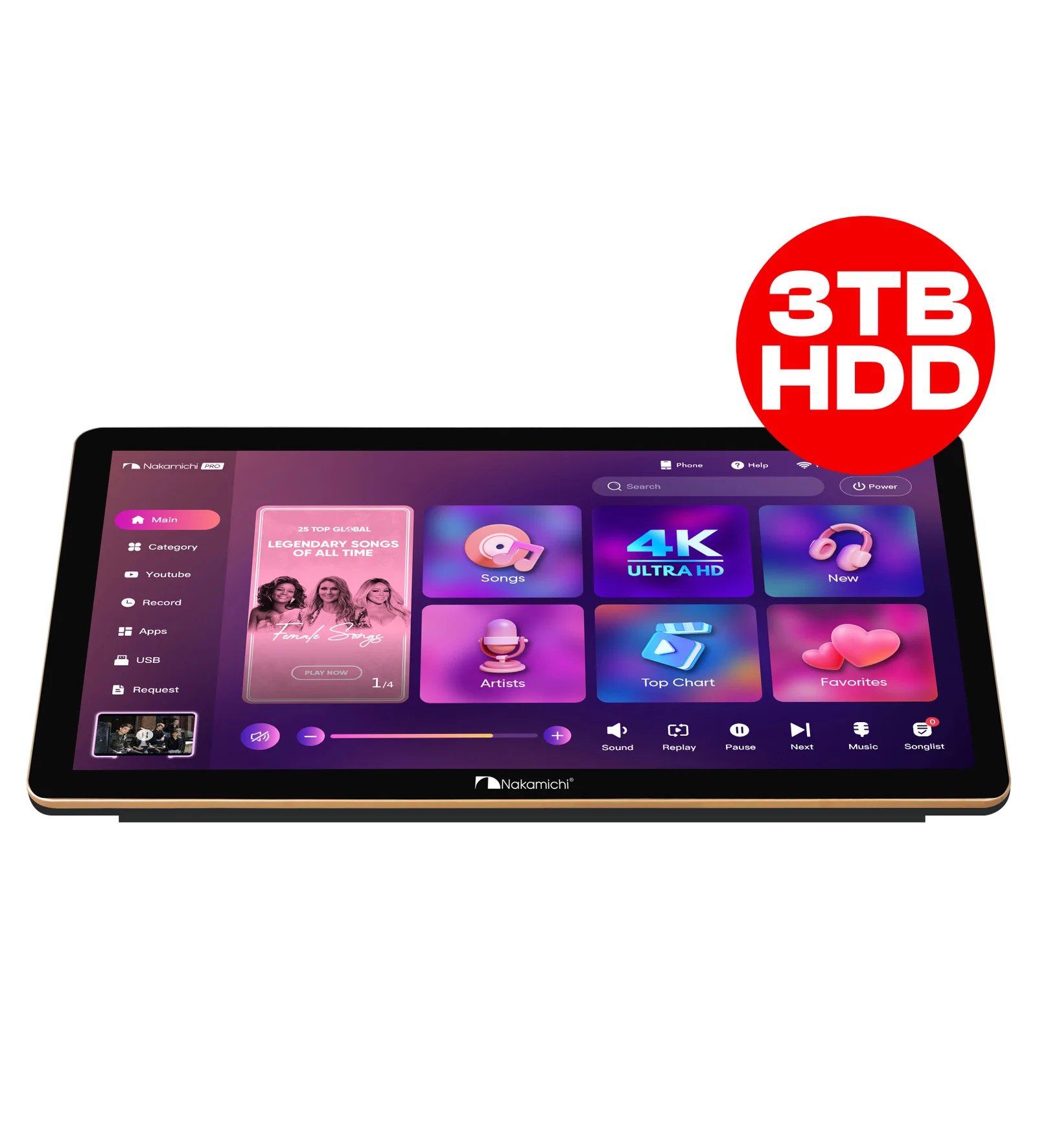Nakamichi NKX ONE with Touchscreen Player Karaoke and 3TB Storage Capacity