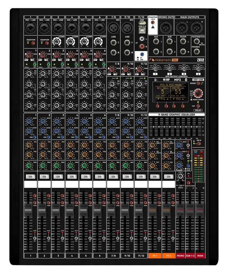Nakamichi ZX 12 Professional 12 Channel Audio Mixer