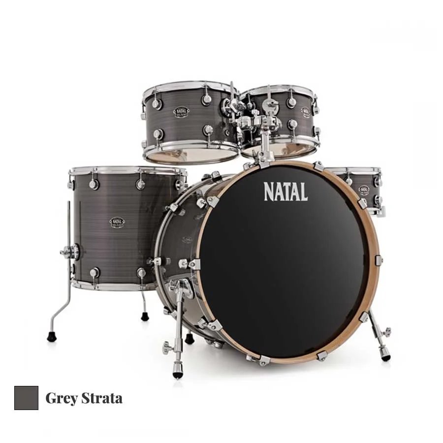 Natal Arcadia Birch Limited Edition 5 Piece Drum Set, Grey Strata