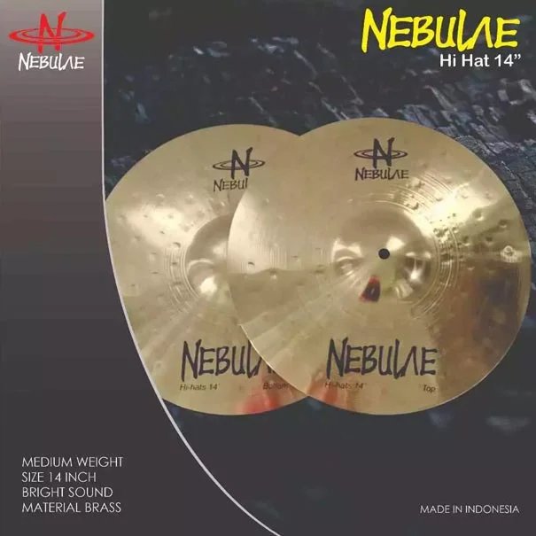 Nebulae NCS001 Cymbal Set Brass Hi Hat 14", Crash 16", Ride 20" with Softcase