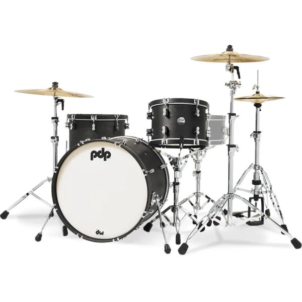 PDP Concept Maple Classic PDCC2213EE 4 Piece Drum Set 22 inch Kick without Snare, Ebony