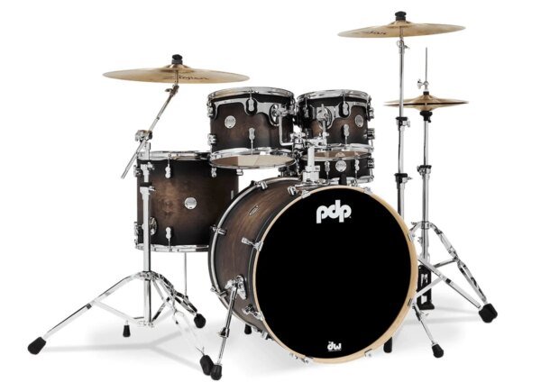 PDP Concept Maple PDCM2215SCB Satin Charcoal Burst Lacquer 5 Piece Drum Kit