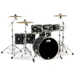 products pdp concept maple pdcm2217bk satin black covering 7 piece drum set 8058
