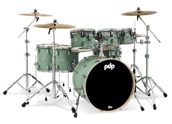 PDP Concept Maple PDCM2217SF Satin Seafoam Covering 7 Piece Drum Set