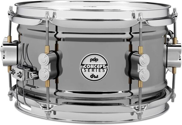 PDP PDSN0610BNCR Concept Series Black Nickel Over Steel 6x10" Snare Drum, Black Nickel