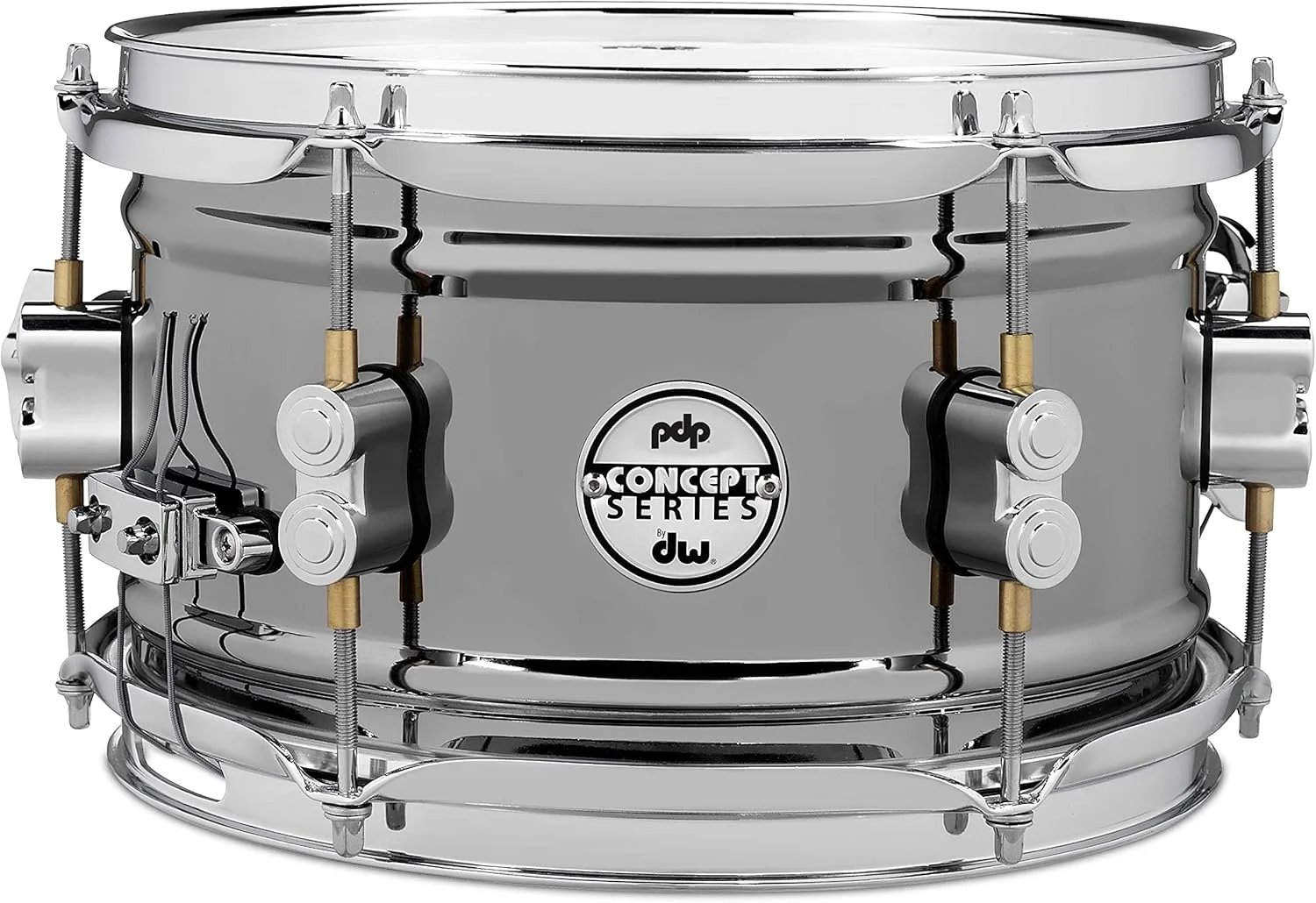 PDP PDSN0610BNCR Concept Series Black Nickel Over Steel 6x10" Snare Drum, Black Nickel
