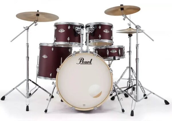 Pearl Export Exx726 SPN/C 6 Piece Drum Set, Satin Scarlett