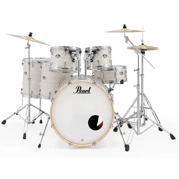 Pearl Export Exx726 SPN/C 6 Piece Drum Set, Slipstream White