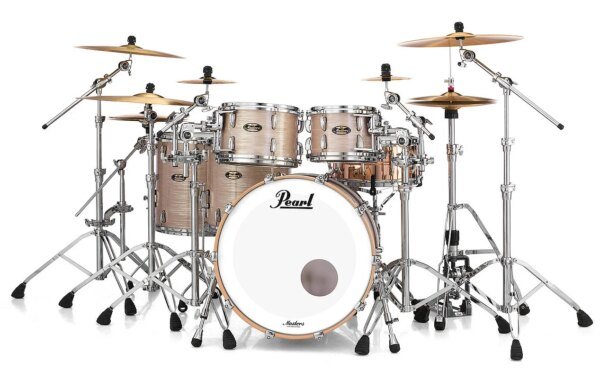 Pearl Master Maple Gum Premium 6 Piece Drum Set, Platinum Gold Oyster