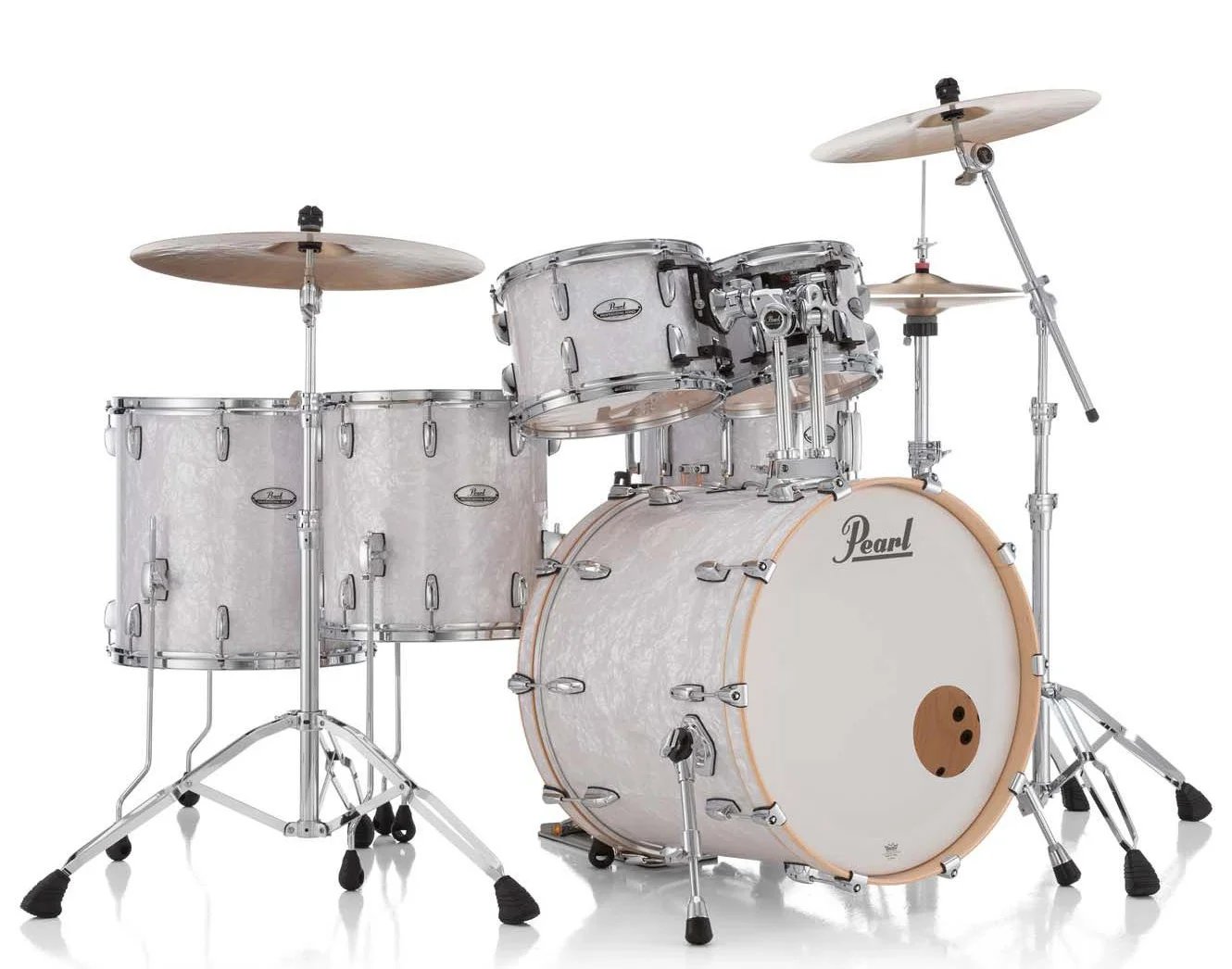Pearl Professional Maple 7 Piece Drum Set, White Marine Pearl