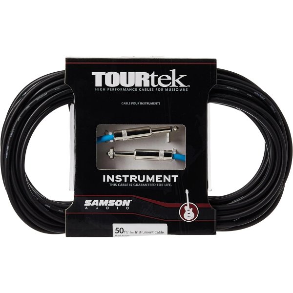 Samson Tourtek TI50 15m Mono Male to Male Instrument Cables