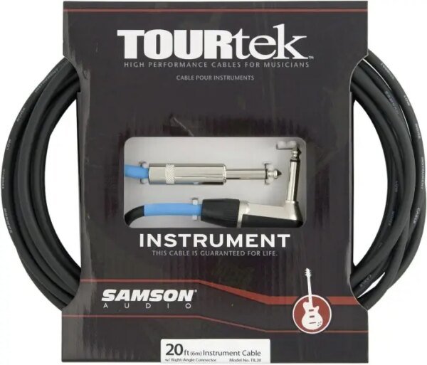Samson Tourtek TIL20 6m Mono Male to Male with One Right Angle Connector Instrument Cables