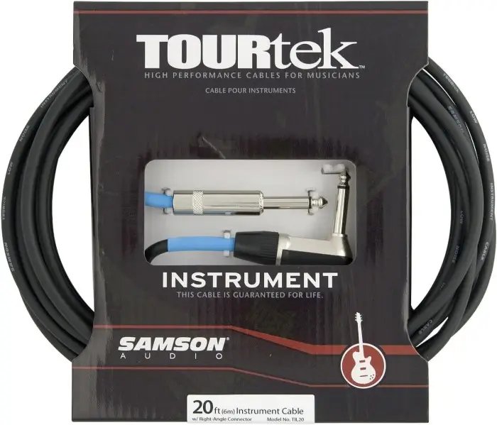 Samson Tourtek TIL20 6m Mono Male to Male with One Right Angle Connector Instrument Cables