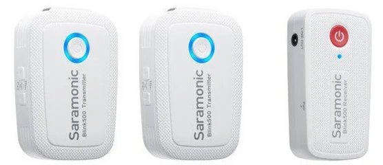 Saramonic Blink 500 B2 (TX+TX+RX) Dual Channel Wireless Microphone System, White