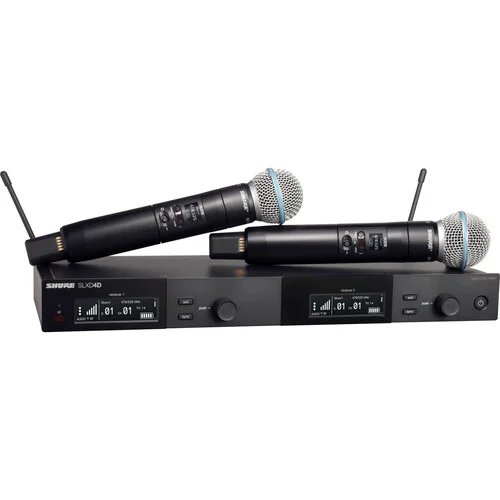 Shure SLXD24DA/B58 Dual Channel Digital Wireless Handheld Microphone System with Beta58 Capsules