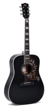 Sigma DM SG5 BK Dread Nat, Gloss Black Acoustic Electric Guitar with Bag