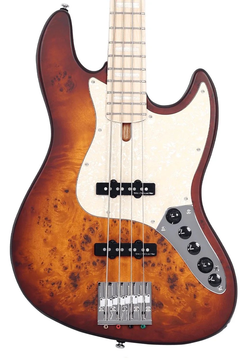 Sire Marcus Miller V7 Swamp Ash Reissue 4 String Electric Bass, Tobacco Burst Satin