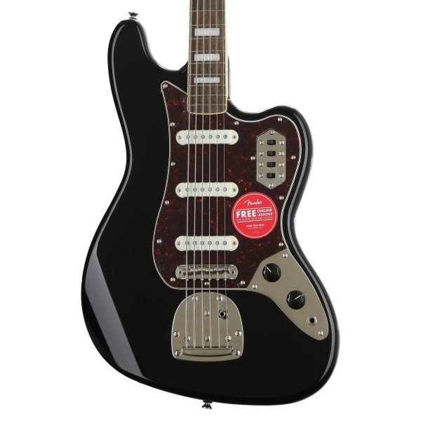 Squier Classic Vibe Bass VI Electric Guitar, Laurel FB, Black