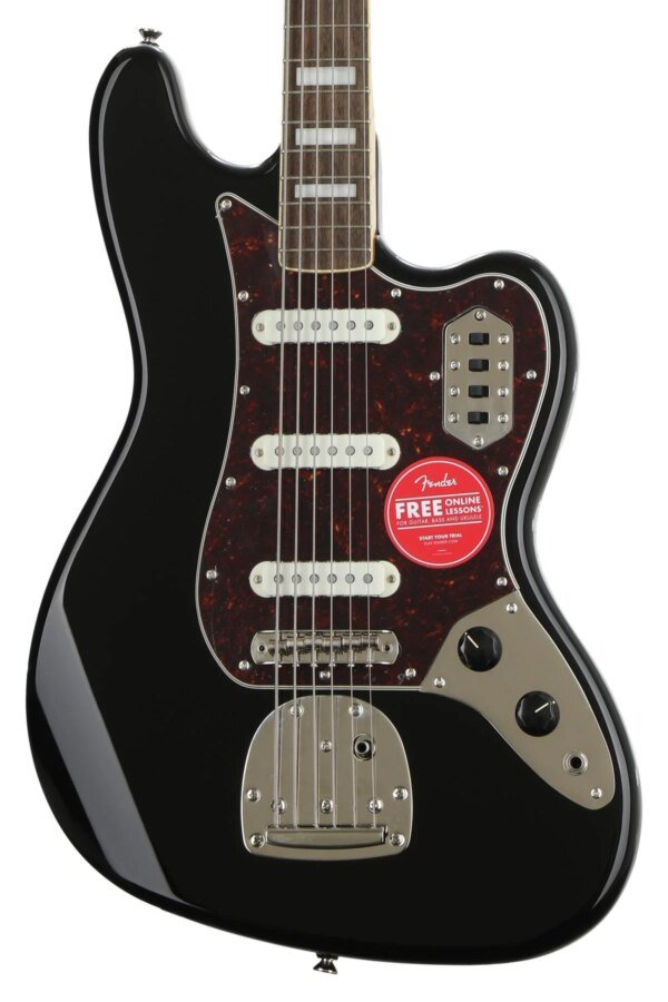 Squier Classic Vibe Bass VI Electric Guitar, Laurel FB, Black