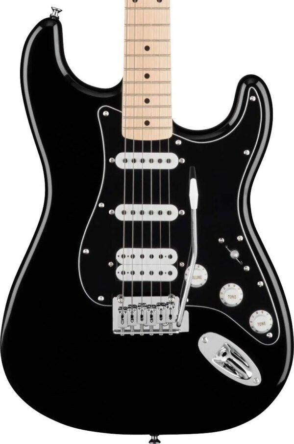 Squier FSR Affinity Stratocaster HSS, Maple Fingerboard, Black Pickguard, Black