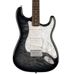 products squier fsr affinity stratocaster qmt electric guitar laurel fb black burst 7984