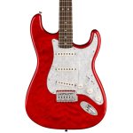 products squier fsr affinity stratocaster qmt electric guitar laurel fb crimson red transparent 7983